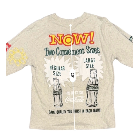 Pacsun Mens Coca-Cola Collab Heather Grey Longsleeve T-Shirt Graphic Print Sz M - Picture 5 of 7